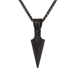 Arrowhead Necklace - Men - Stainless Steel - Black