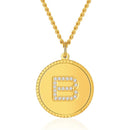 Initial Necklace | Gold Disc B Letter Pendant for Women