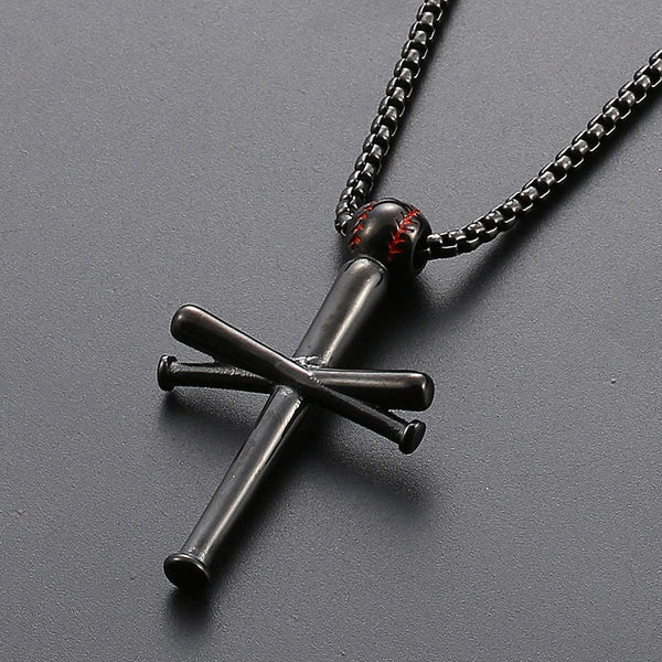 Baseball Cross (wcldbrass) Small Bat Plain Necklace Brass Finish Pewter -  Walmart.com