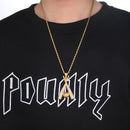 Baseball Necklace - Gold Crossed Bats Pendant