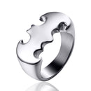 Batman Ring Mens Silver Stainless Steel