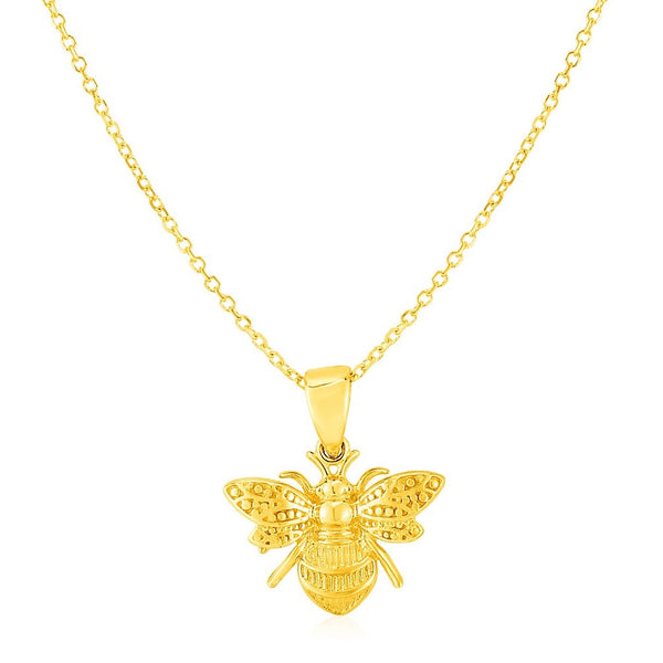 Bee Necklace | 14K Gold Bee Pendant