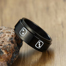 Black Dice Spinner Ring for Men