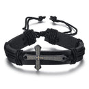 Bracelet with a Cross - Men's Cross Bracelet - Black