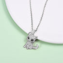 Cat Necklace Sterling Silver with CZ