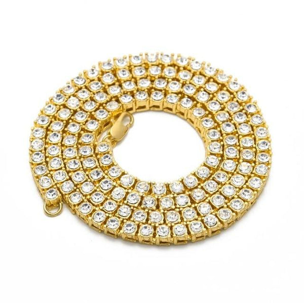 Cheap Tennis Bracelet - Rhinestone Necklace - Gold