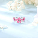 Cherry Blossom Flower Ring Sterling Silver Adjustable