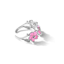 Cherry Blossom Flower Ring Sterling Silver Adjustable
