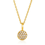 Circle Diamond Necklace 14K Yellow Gold | Womens Diamond Pendant
