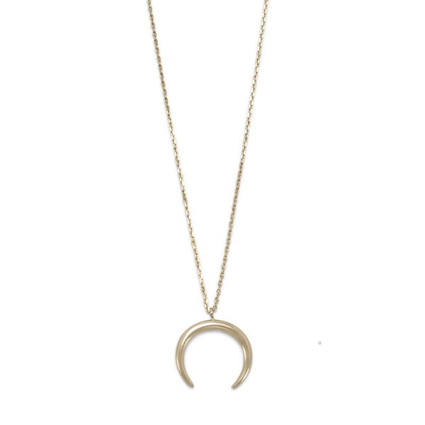 Crescent Moon Necklace | Sterling Silver, Gold