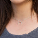 Crescent Moon Necklace | Sterling Silver
