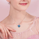 Crystal Heart Necklace | Swarovski Heart Pendant w/ Cross