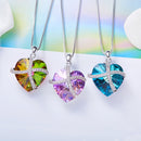 Crystal Heart Necklace | Swarovski Heart Pendant w/ Cross