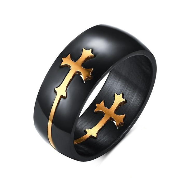 Detachable Stainless Steel Cross Ring for Men