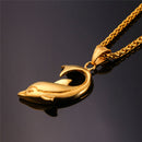 Dolphin Necklace Stainless Steel Gold