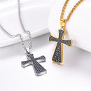 Dotted Cross Necklace Black Enamel