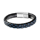 Double Color Unisex Leather Bracelet - Blue