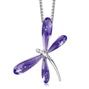 Dragonfly Necklace with Swarovski Stones - Womens Pendant