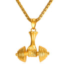 Gold Dumbell Necklace Pendant
