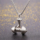 Dumbell Weightlifting Necklace Pendant