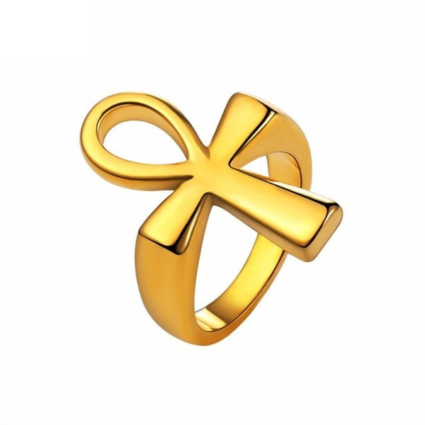 10k Solid Gold Ankh - Egyptian Symbol of Life Ring - Custom Engraved Signet  Ring for Her - Size 8 - Walmart.com