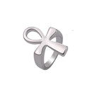 Ankh Ring Silver Stainless Steel Unisex