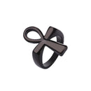 Ankh Ring Black Stainless Steel Unisex