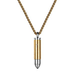Engraved Bullet Necklace | Urn Bullet Pendant for Ashes - Gold