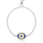 Evil Eye Bracelet Sterling Silver - Adjustable, Bolo