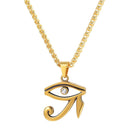 Gold Eye of Horus Necklace Egyptian Pendant