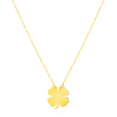 Four Leaf Clover Necklace 14K Gold | Women's Good Luck Pendant