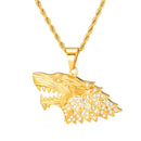 Gold Wolf Necklace for Men | Bling Wolf Pendant