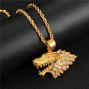 Gold Wolf Necklace for Men | Bling Wolf Pendant