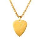 Guitar Pick Necklace - Gold Stainless Steel