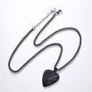 Guitar Pick Necklace - Black Stainless Steel
