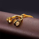 Headphone Necklace Stainless Steel Gold