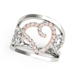 Heart Diamond Ring 14K White Rose Gold | Womens Ring