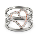 Heart Diamond Ring 14K White Rose Gold | Womens Heart Ring
