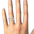 Heart Diamond Ring 14K White Rose Gold | Womens Heart Ring