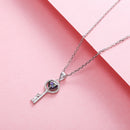 Heart Key Necklace Sterling Silver Mystic Topaz