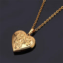 Gold Heart Locket Necklace - Photo Locket Pendant