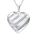 Silver Heart Locket Necklace - Photo Locket Pendant