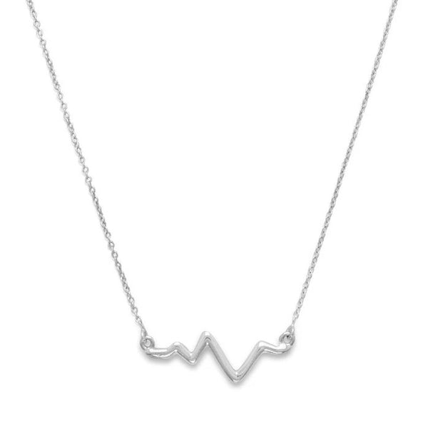 Heartbeat Necklace | Sterling Silver EKG Pendant