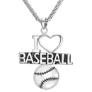 I Love Baseball Necklace - Silver Chain