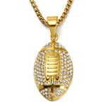 Iced Out Football Necklace Gold