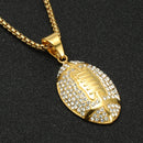 Iced Out Football Necklace Gold