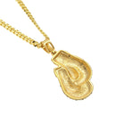 Gold Boxing Glove Necklace Iced Out