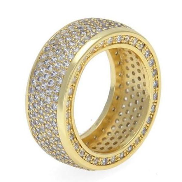 Iced Out Ring for Men - Gold
