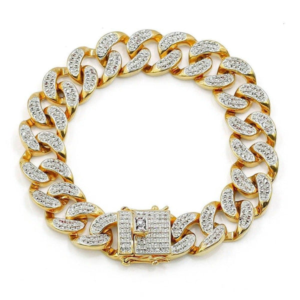 Small Iced Out Miami Cuban Bracelet – MA Jewelers - Wayne