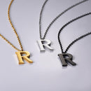 R Initial Necklace | Letter Pendant - Simple